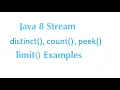 Java 1 8 Stream Methods distinct peek limit count