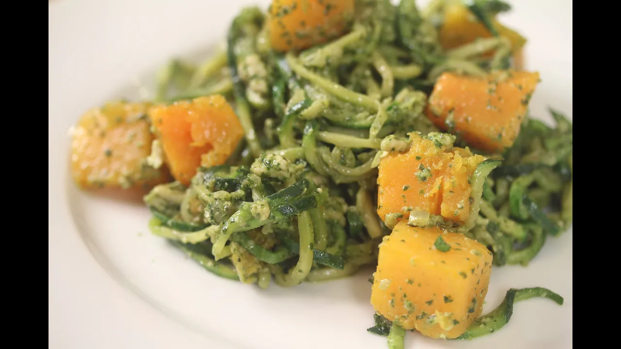 Zoodles Zucchini Pasta With Pesto & Butternut Squash   Rockin Robin Cooks