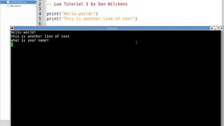 Lua Tutorial 1 Print Basic Input