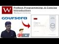 Coursera Python Programming A Concise Introduction solutions material