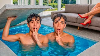 We Built a SECRET Pool In Our House!
