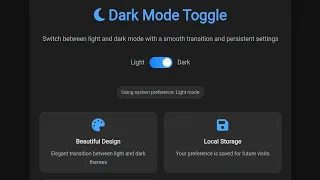 Dark Mode Toggle using HTML CSS JavaScript Modern Web Design Feature
