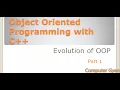 Object Oriented Programming with C Evolution of OOP Part1 Procedural-Oriented Programming