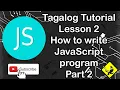 JavaScript Tagalog Tutorial - Lesson 2