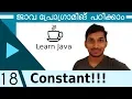 18 Constant in Java Malayalam Java Course