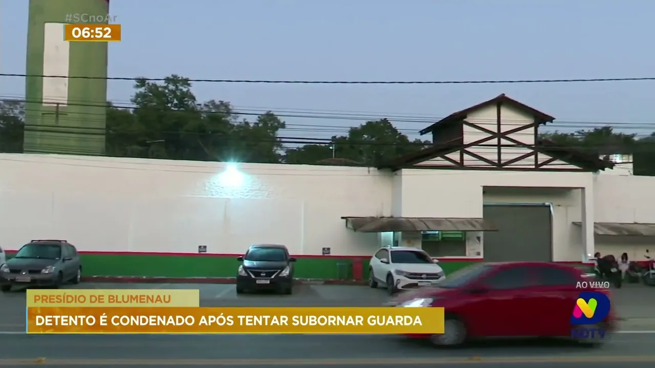 Detento recebe nova condenação por tentar subornar guarda no presídio de Blumenau