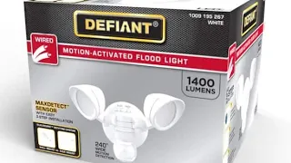Manual -Defiant Motion Activated Flood Light-240 Wide Motion Detection-1400 Lumens