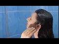 woman taking shower