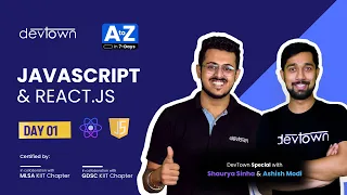 LIVE DAY 01 JavaScript React js COMPLETE in 7 - Days