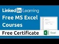 LinkedIn Learning Free MS Excel Courses with Free Certificate
