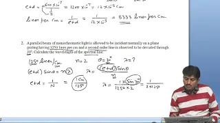 Lecture 15 of Engineering Physics numerical problems of diffraction grating