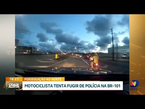 Perseguição na BR-101: motociclista com placa levantada tenta fugir da PRF em Barra Velha