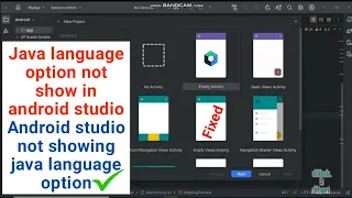 Java language option not show in android studio android studio not showing java language option