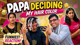 Papa deciding my new hair colour🤣💚 | Funniest reaction😝 | Thejathangu😉
