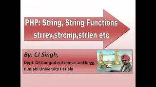 PHP String String Functions strlen strcmp strrev strtoupper etc String is palindrome or not