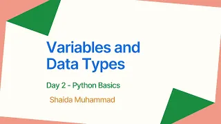 Lecture 2 Variables Data Types in Python Python Ramzan Free Online Course in Pashto