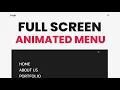 Awesome Full Screen Animated Menu using Html Css Javascript Responsive