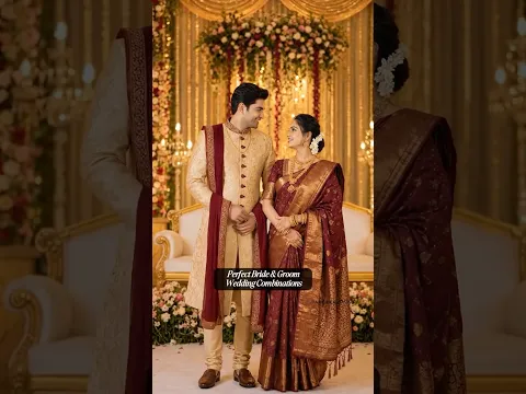 7 Perfect Indian Bride & Groom Wedding Colour Combinations  💖🔥 #weddingstyle #trending #tamilwedding