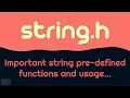 string h header file in C String pre-defined functions in C