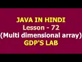 multi dimensional array in java Lesson - 72 JAVA in Hindi