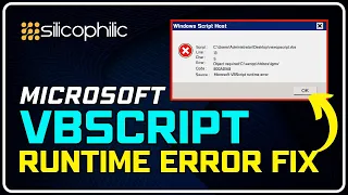 How to Fix Microsoft VBScript Runtime Error Windows Script Host Error Windows