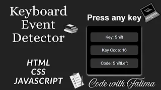 Keyboard Event Detector using HTML CSS JavaScript Detect Key Press in Real-Time