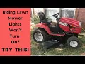 How to Turn On the Headlights of a Riding Lawnmower Huskee MTD Briggs Stratton Engine