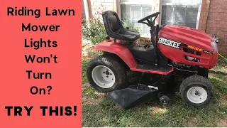 How to Turn On the Headlights of a Riding Lawnmower Huskee MTD Briggs Stratton Engine