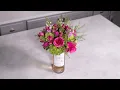 Floral Elegance DIY Wine Bottle Accent with March Flowers