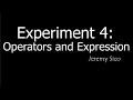 Python Experiment 4 Operators and Expression