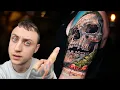 Tattooing a Skull Mountain 3 DAYS IN A ROW Caribbean Sleeve part 1