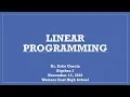 Linear Programming - Determining Max and Min Points