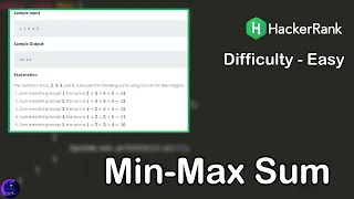 Mini-Max Sum Problem in Java Hacker Rank Interview Preparation One Month Preparation Kit