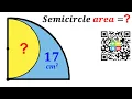 Can you find area of the Yellow shaded Semicircle Quarter Circle