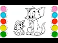 Download Lagu Tom and Jerry Drawing | How to draw Tom Jerry for kids | step by step Tom Jerry drawing \u0026 coloruing
