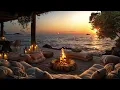 🔥🌊 Sunset Campfire on the Beach – Relaxing Fire Crackle & Ocean Waves for Sleep