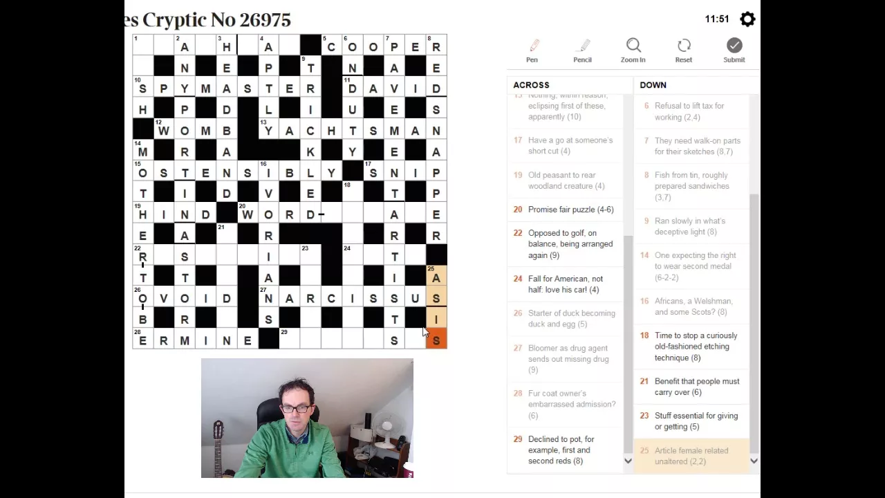 Tutorial on solving The Times cryptic crossword:  2 March 18