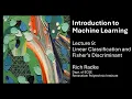 Introduction to Machine Learning Lecture 9 Linear Classification and Fisher s Discriminant