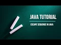 Java Tutorial In Bangla Part 3 - escape sequence in java