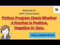 Python Program To Check Whether the number is Positive Negative or Zero