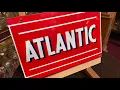 13" ATLANTIC PORCELAIN GAS PUMP PLATE SOLD FOR  $295