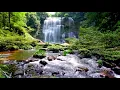 Download Lagu Waterfall flowing over rocks in forest 4k. Relaxing flowing water, White Noise for Sleep, Meditation