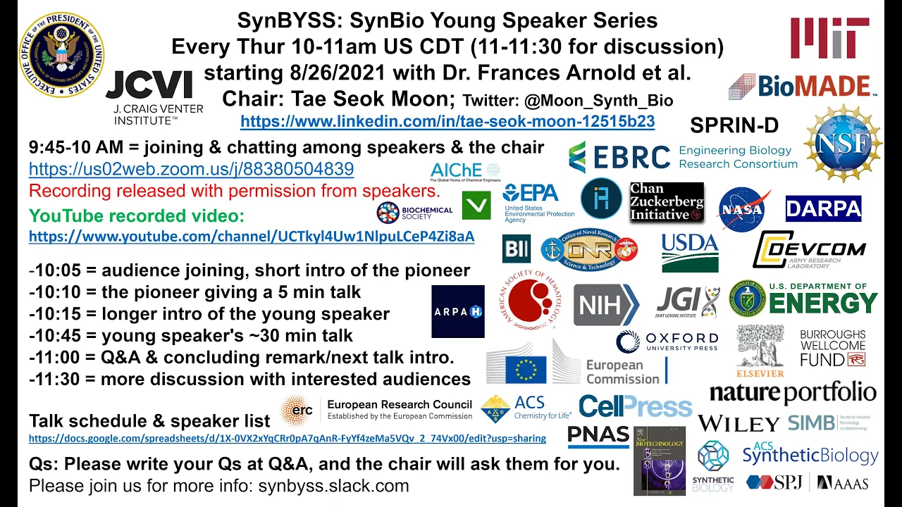 SynBYSS seminar with Dr. Robert Barry at NIBIB, NIH, and Dr. Rebecca Wilkes at ORNL (Oak Ridge lab)
