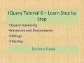 JQuery Tutorial 6 Learn Step by Step JQuery Traversing
