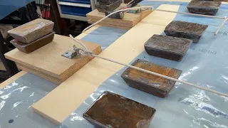 Dining room biginning of, unfortunately 20 cm Divinycell is missing. A joint is the solution.