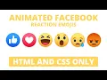 Facebook Wow Reaction using HTML CSS Facebook Reaction Emojis