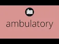 What AMBULATORY means Meaning of AMBULATORY ambulatory MEANING ambulatory DEFINITION