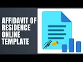 Affidavit of Residence Online Template - How To Fill Affidavit of Residence Online