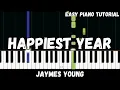 Download Lagu Jaymes Young - Happiest Year (Easy Piano Tutorial)