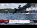 Crews battle boat fire on Lake Winnipesaukee